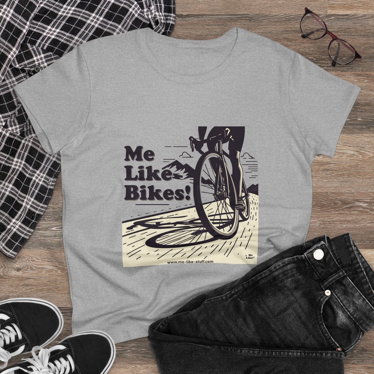 Women's Heavy Cotton Tee - Me Like Bikes! (RB #2)