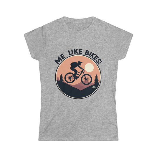 Me Like Bikes! - Women's Softstyle Tee - (Mountain Bike #3)