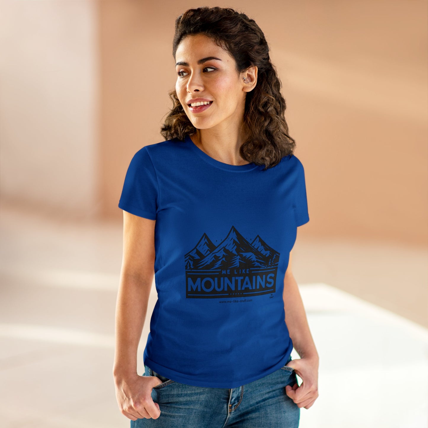 Women's Heavy Cotton Tee - Me Like Mountains! (#1)