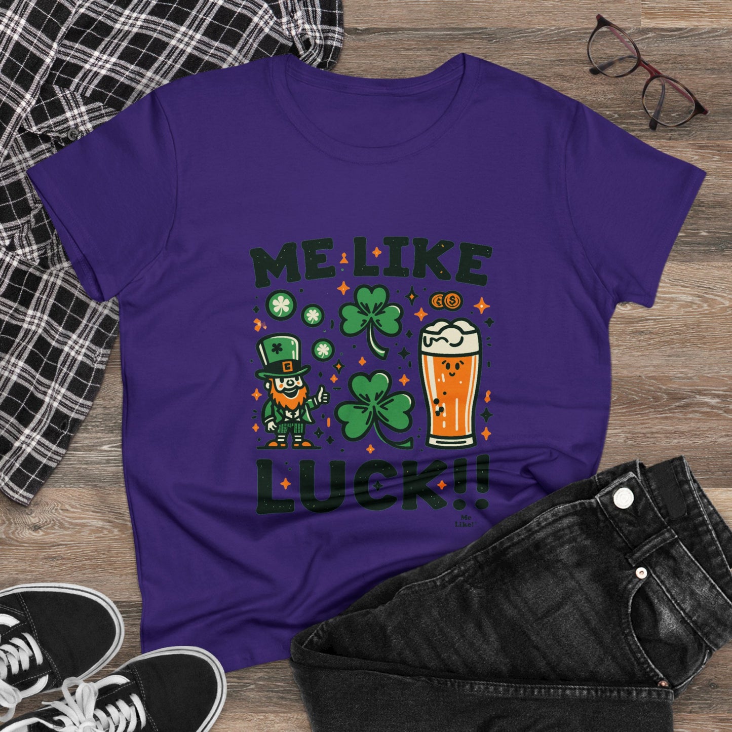 Me Like Luck! - Women's Heavy Cotton Tee - (St. Patrick's Day #3)