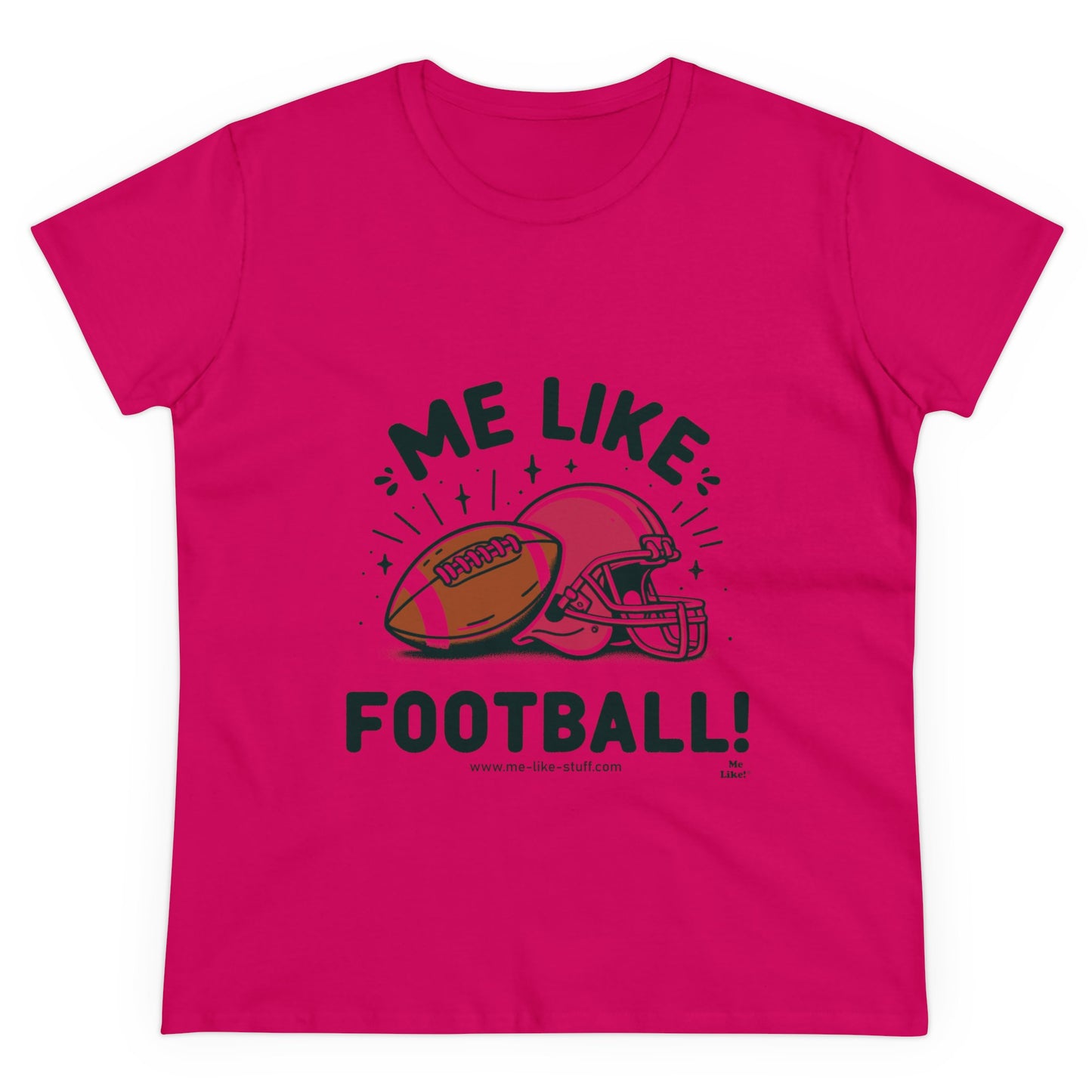 Me Like Football! - Women's Heavy Cotton Tee - (Football #1)