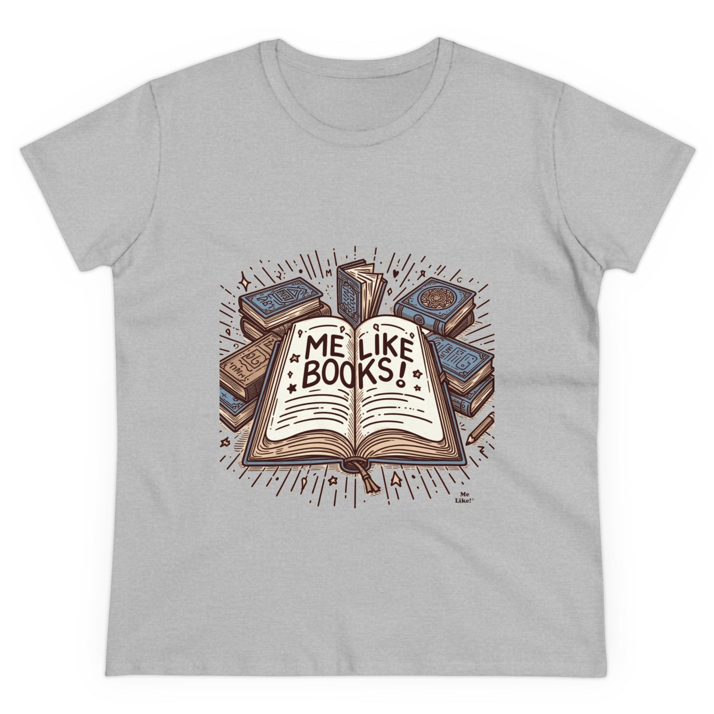 Me Like Books! - Women's Heavy Cotton Tee - (Books #1)