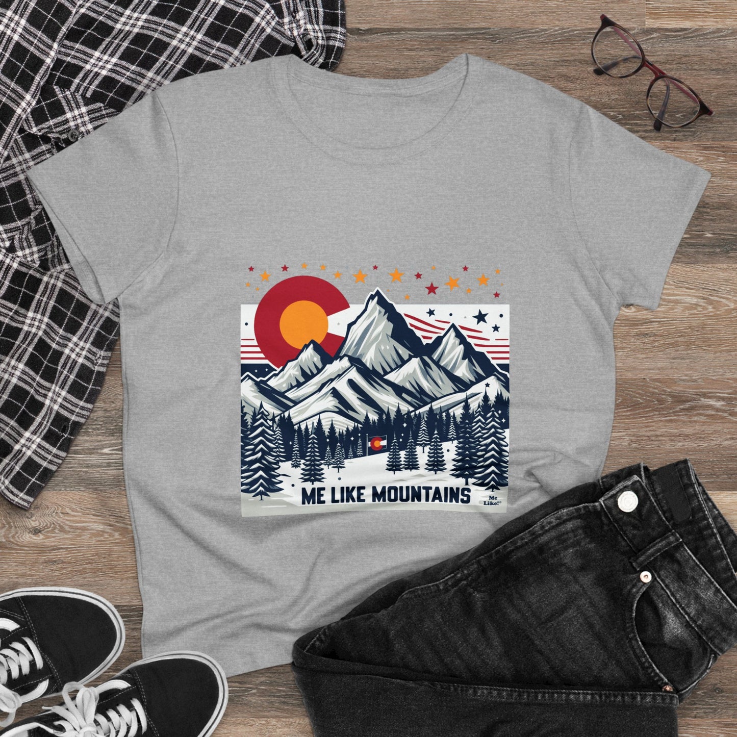 Me Like Mountains! - Women's Heavy Cotton Tee - (Mountains #6)