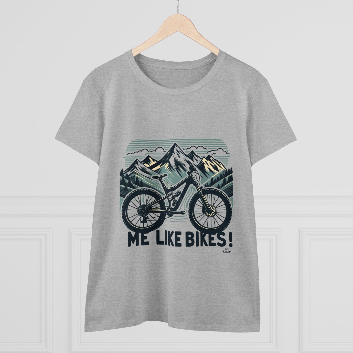 Me Like Bikes! - Women's Heavy Cotton Tee - (Mountain Bike #5)