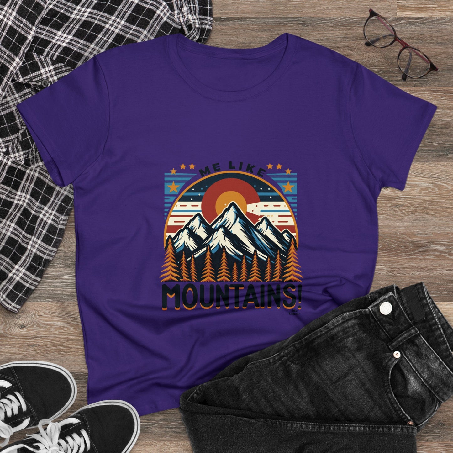 Me Like Mountains! - Women's Heavy Cotton Tee - (Mountains #5)