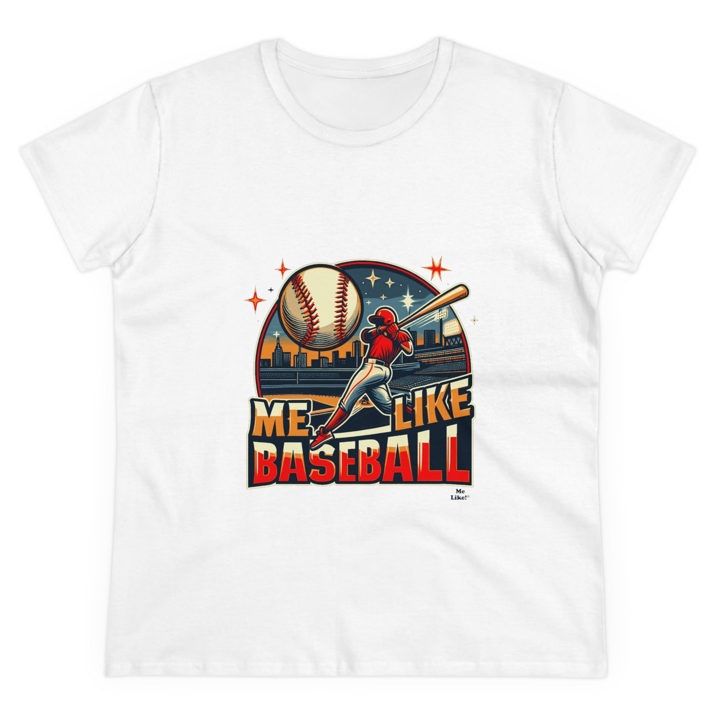 Me Like Baseball! - Women's Heavy Cotton Tee - (Baseball #1)