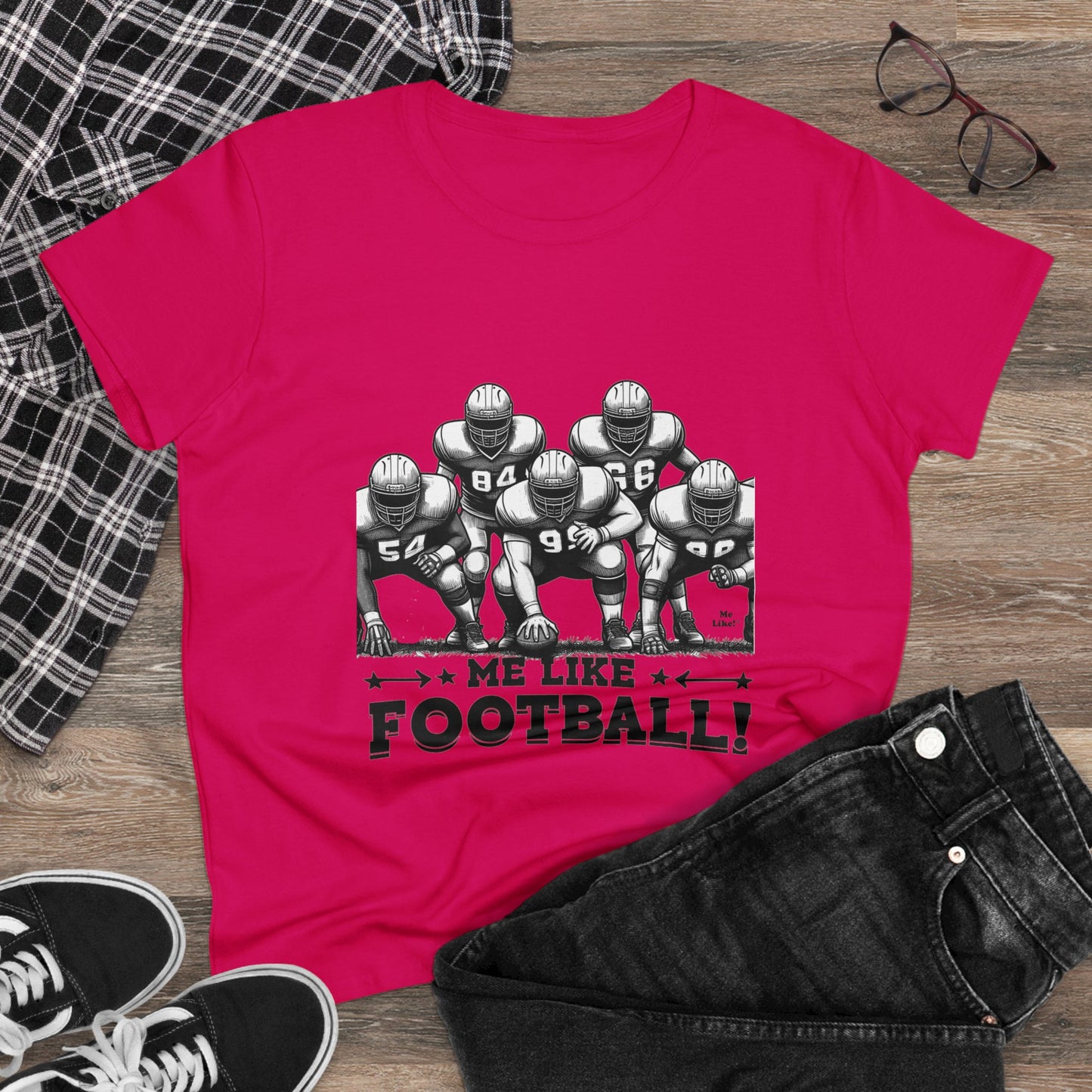 Me Like Football! - Women's Heavy Cotton Tee - (Football #2)