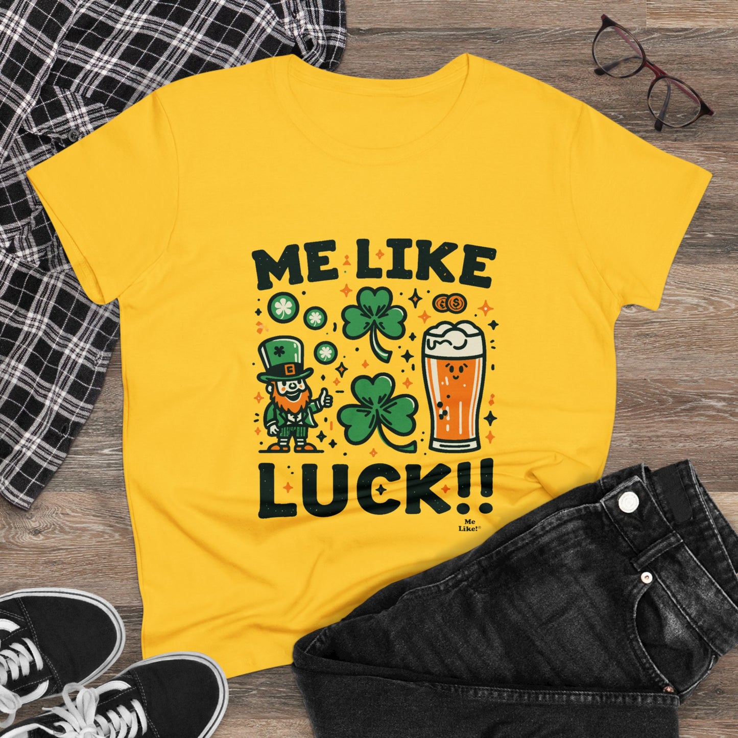 Me Like Luck! - Women's Heavy Cotton Tee - (St. Patrick's Day #3)