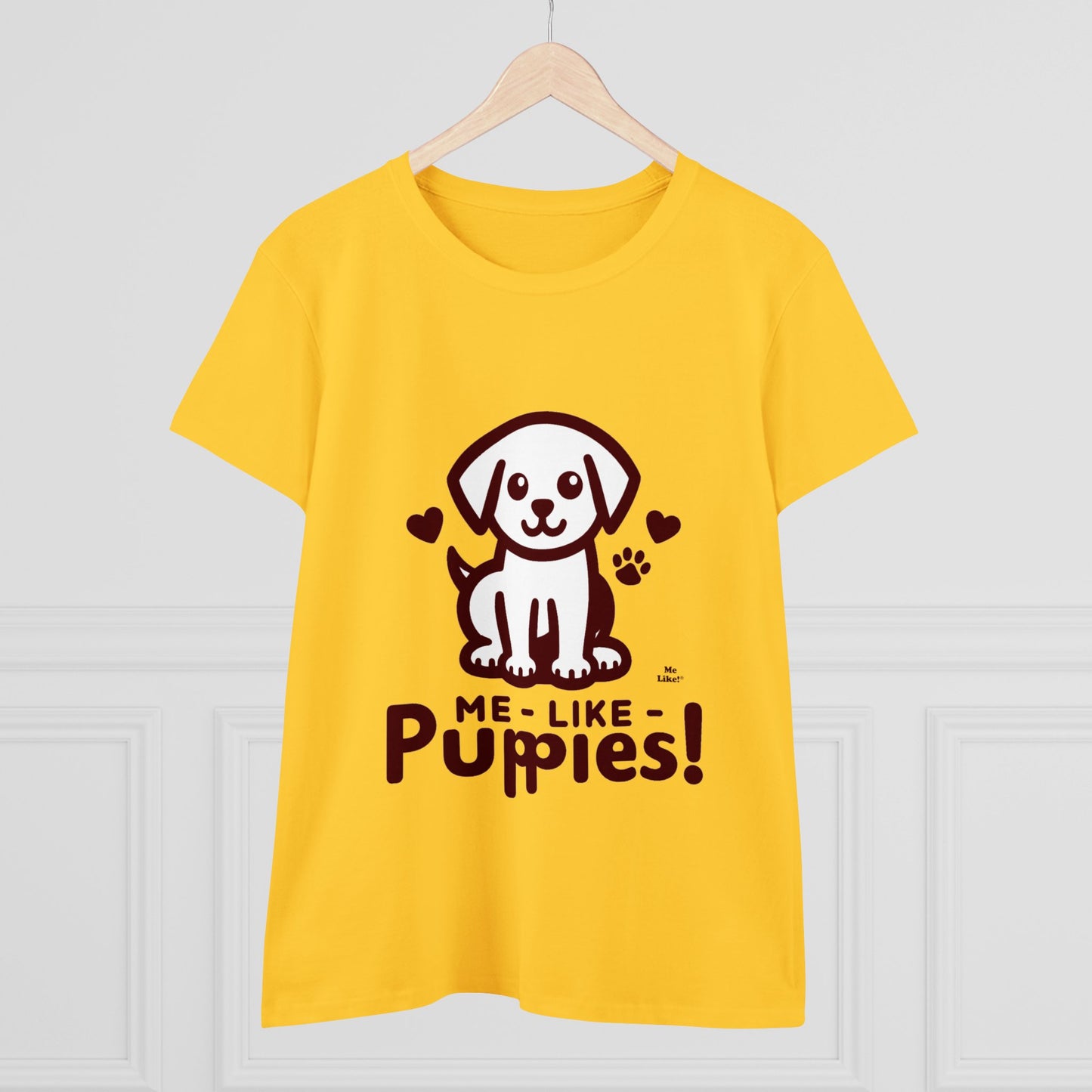 Me Like Puppies! - Women's Heavy Cotton Tee - (#1)