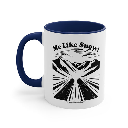 Accent Coffee Mug, 11oz - Me Like Snow! (Ski #1)