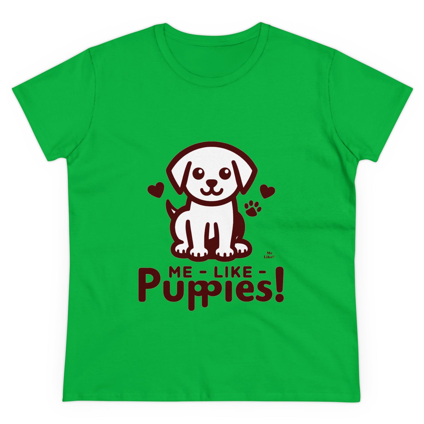 Me Like Puppies! - Women's Heavy Cotton Tee - (#1)