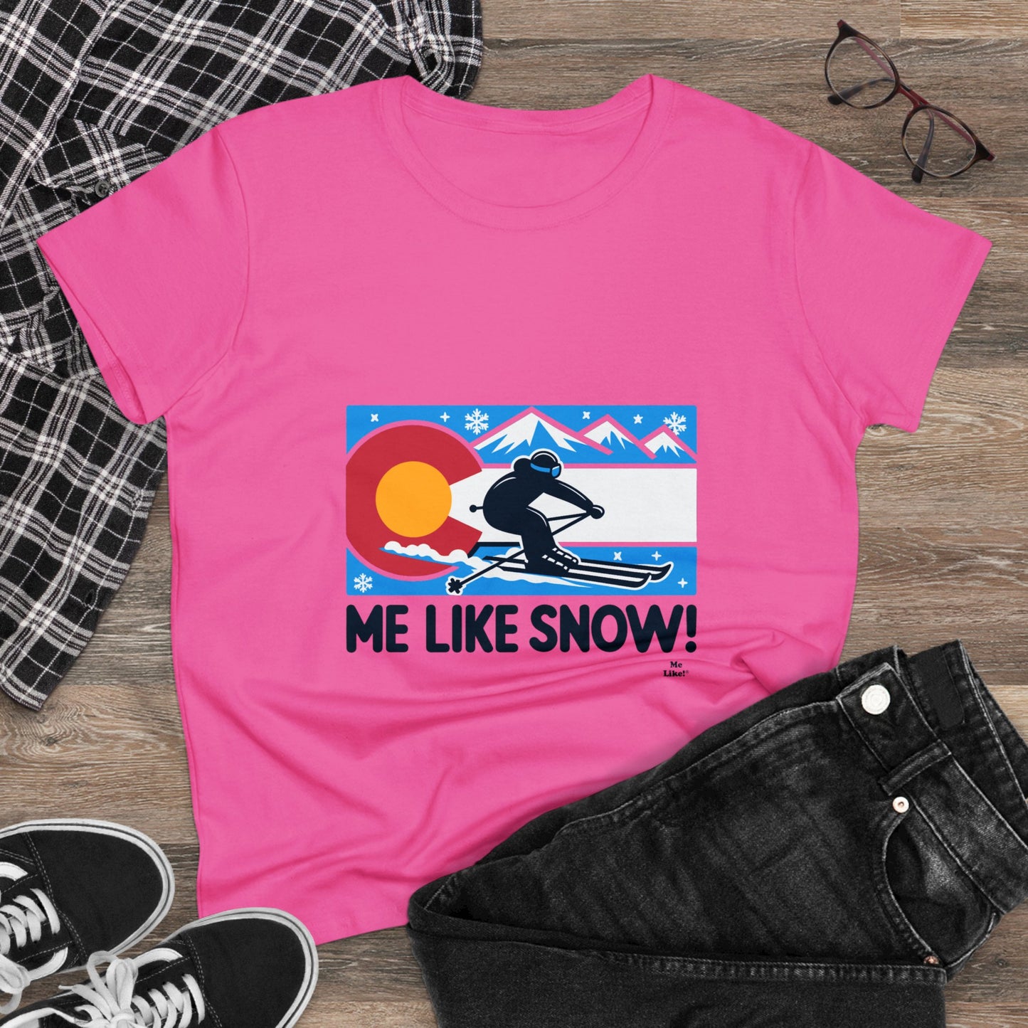 Me Like Snow! - Women's Heavy Cotton Tee - (Ski Colorado #1)