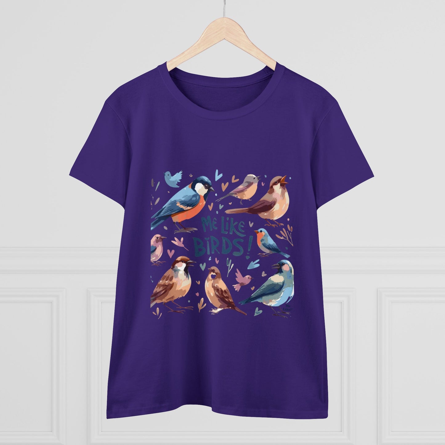 Me Like Birds! - Women's Heavy Cotton Tee - (Birds #2)