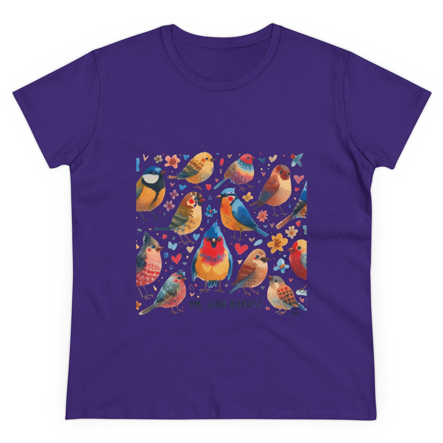 Me Like Birds! - Women's Heavy Cotton Tee - (Birds #1)