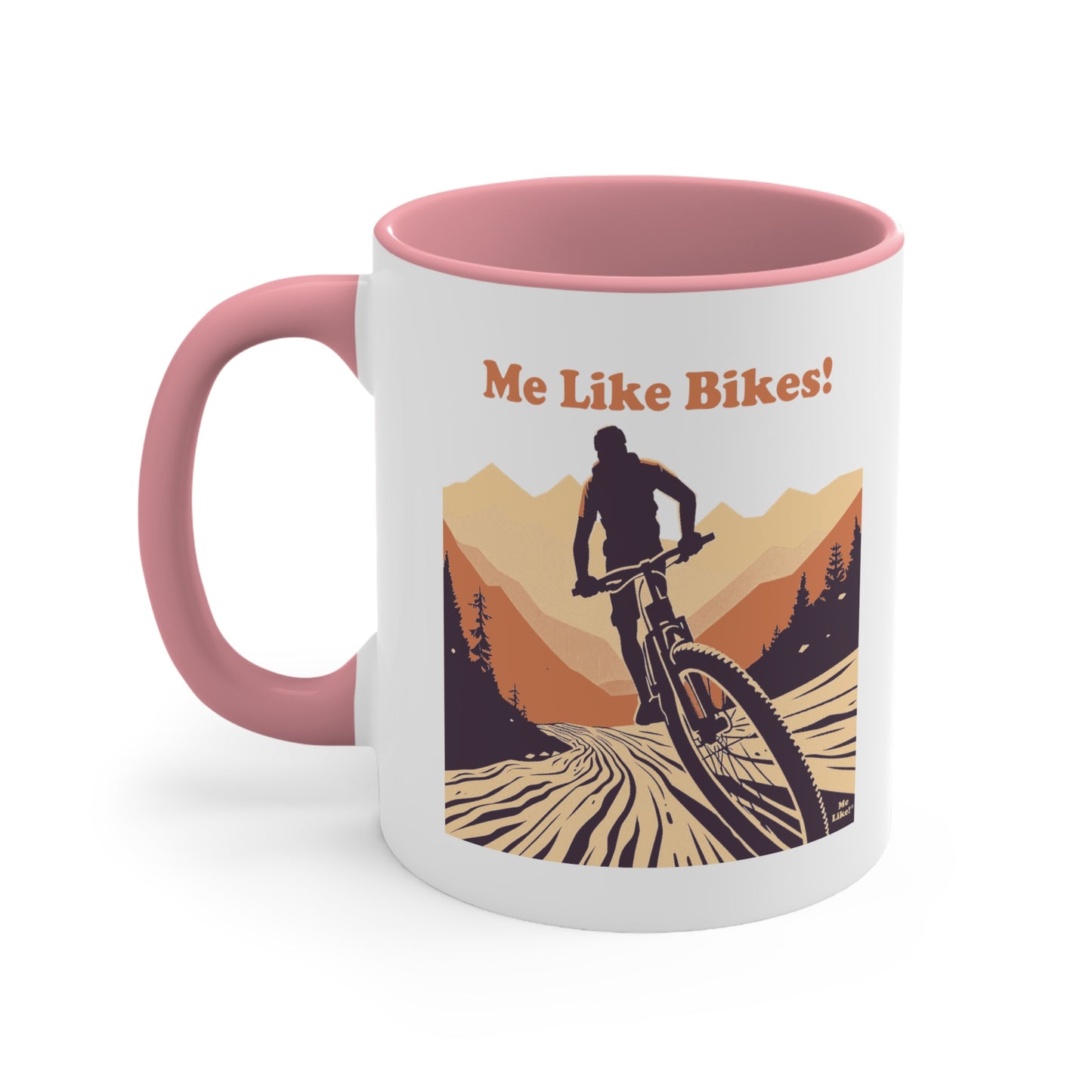 Accent Coffee Mug, 11oz - Me Like Bikes! (Mountain Bike #2)