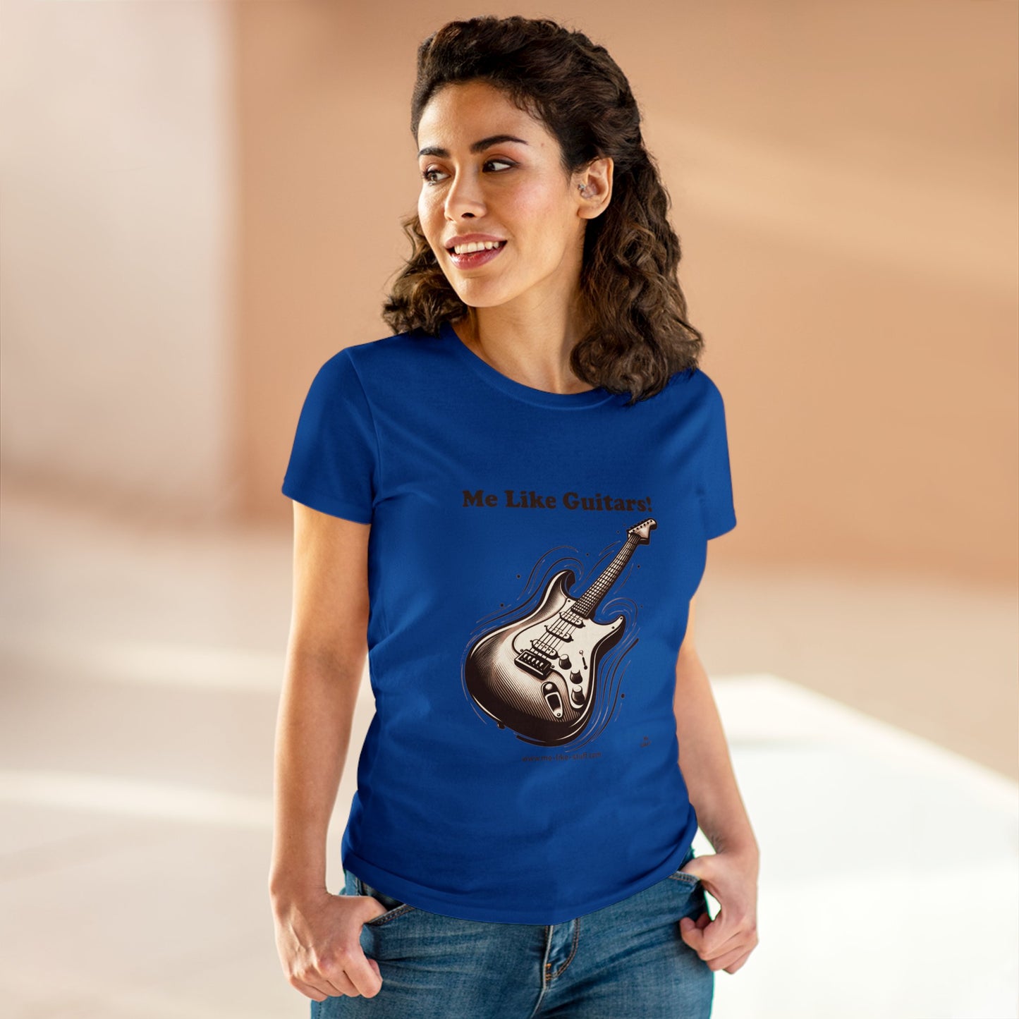 Women's Heavy Cotton Tee - Me Like Guitars! (Electric #3)