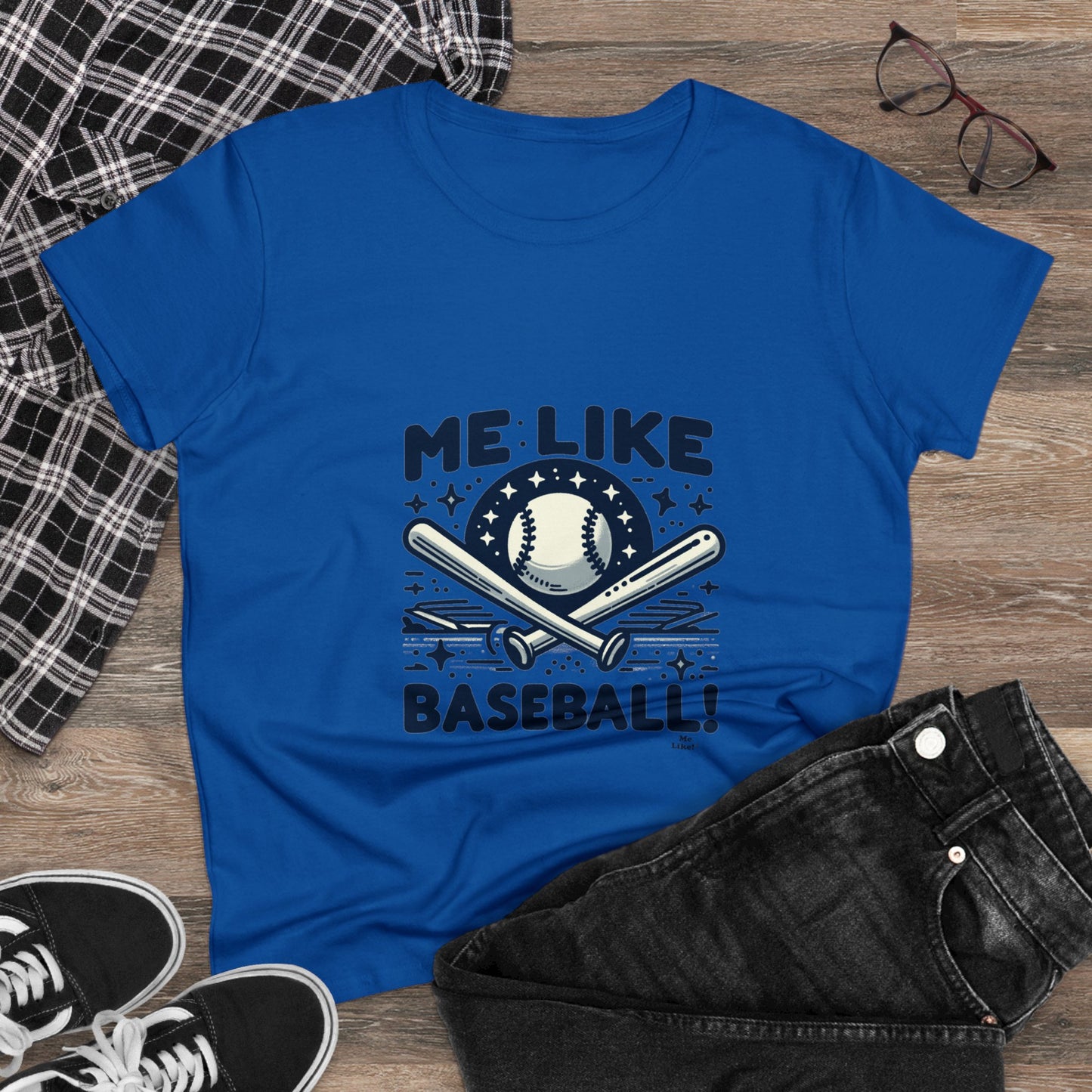 Me Like Baseball! - Women's Heavy Cotton Tee - (Baseball #2)