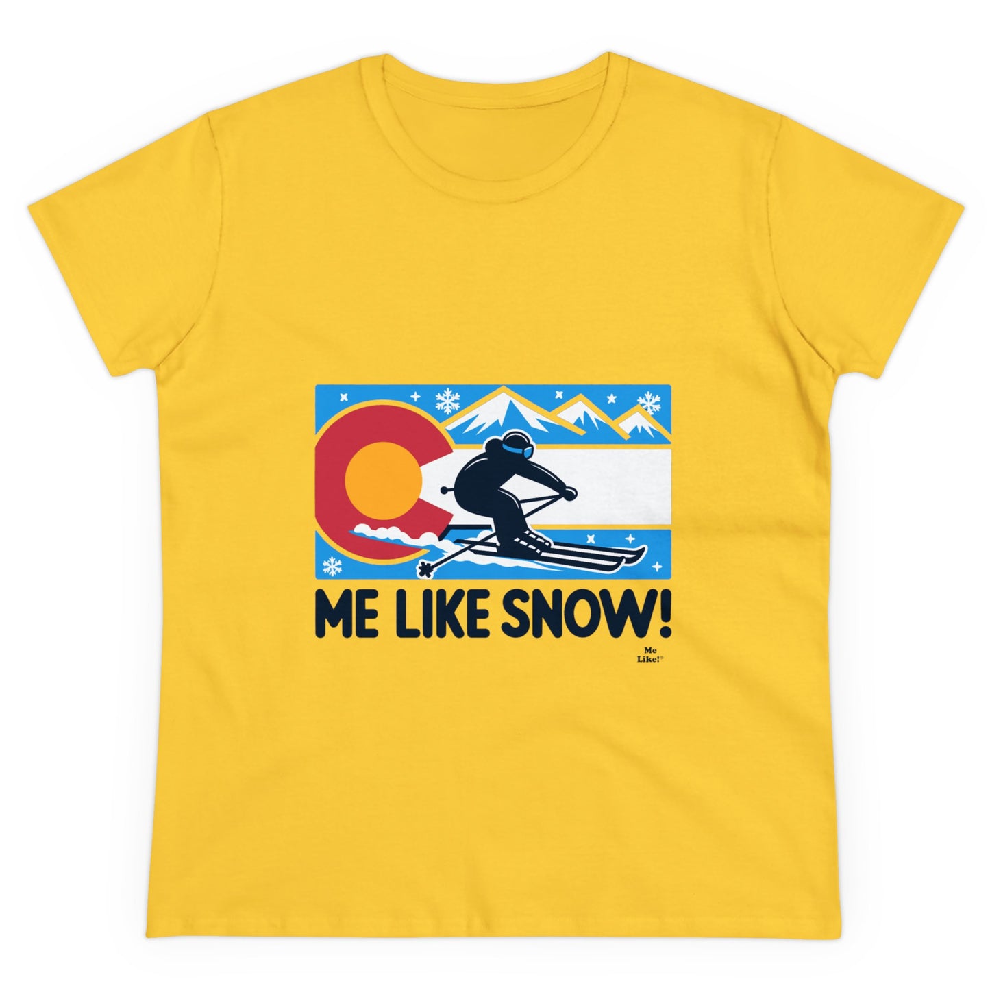 Me Like Snow! - Women's Heavy Cotton Tee - (Ski Colorado #1)