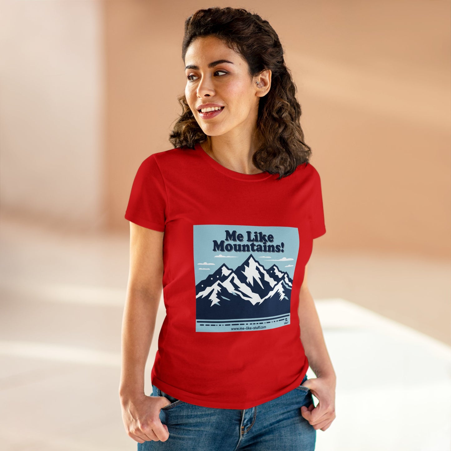 Women's Heavy Cotton Tee - Me Like Mountains! (#2)