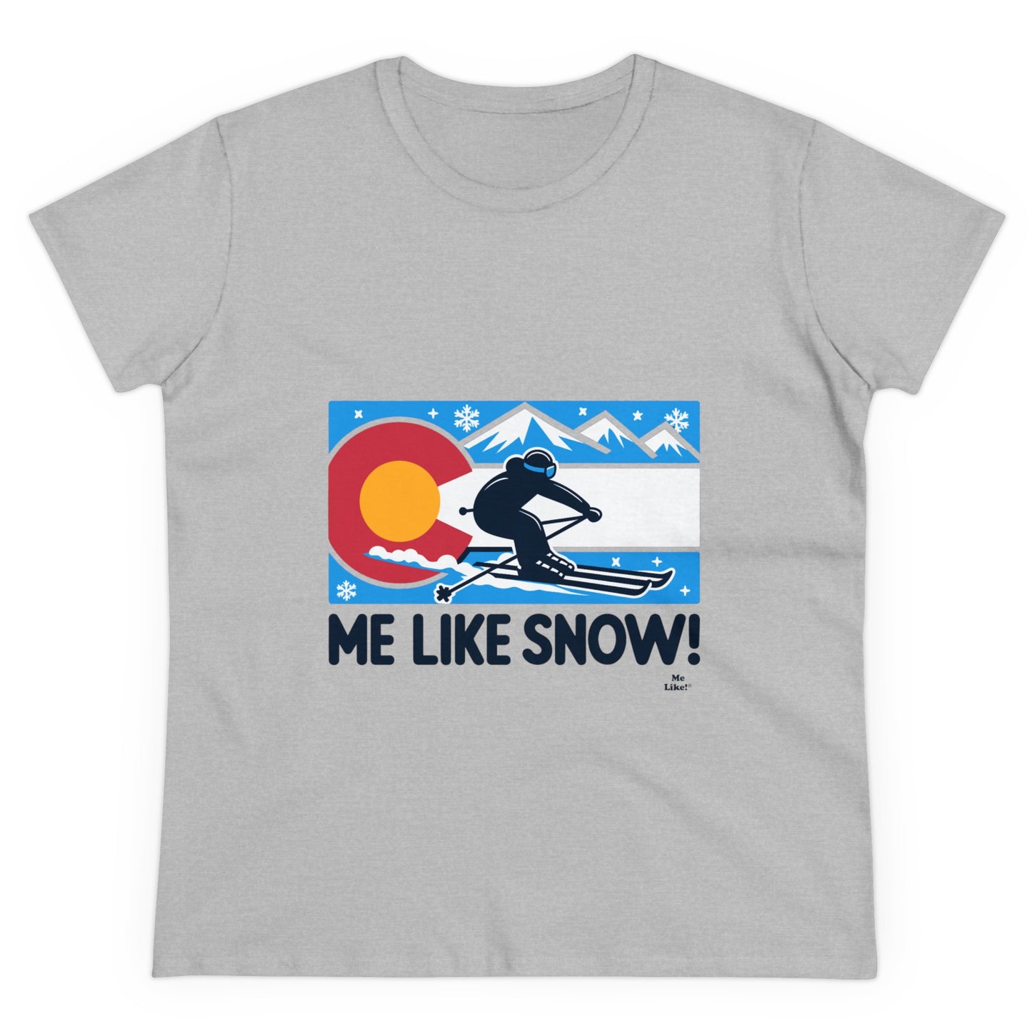 Me Like Snow! - Women's Heavy Cotton Tee - (Ski Colorado #1)