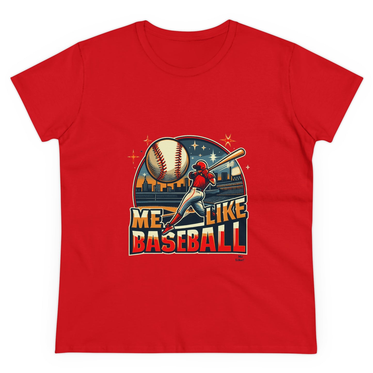 Me Like Baseball! - Women's Heavy Cotton Tee - (Baseball #1)