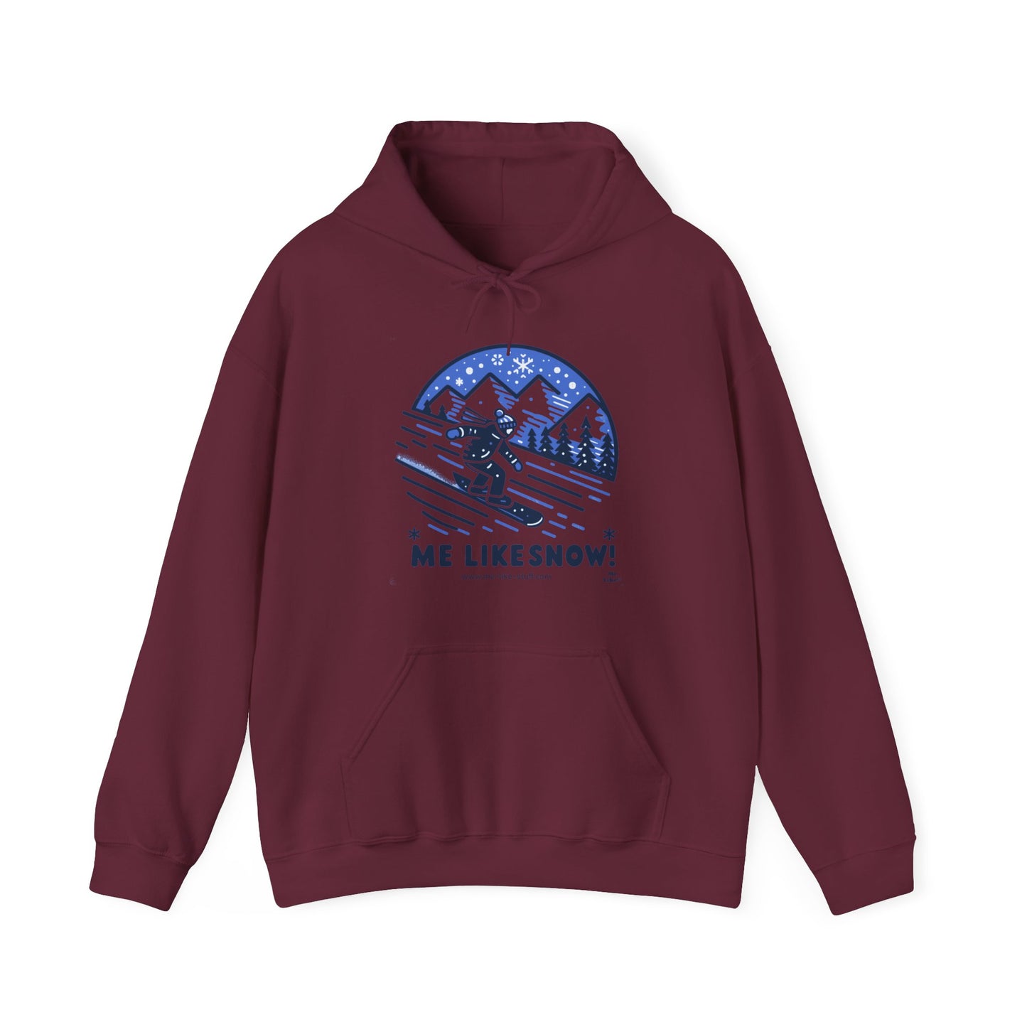 Unisex Heavy Blend™ Hooded Sweatshirt - Me Like Snow! (Snowboard #2)