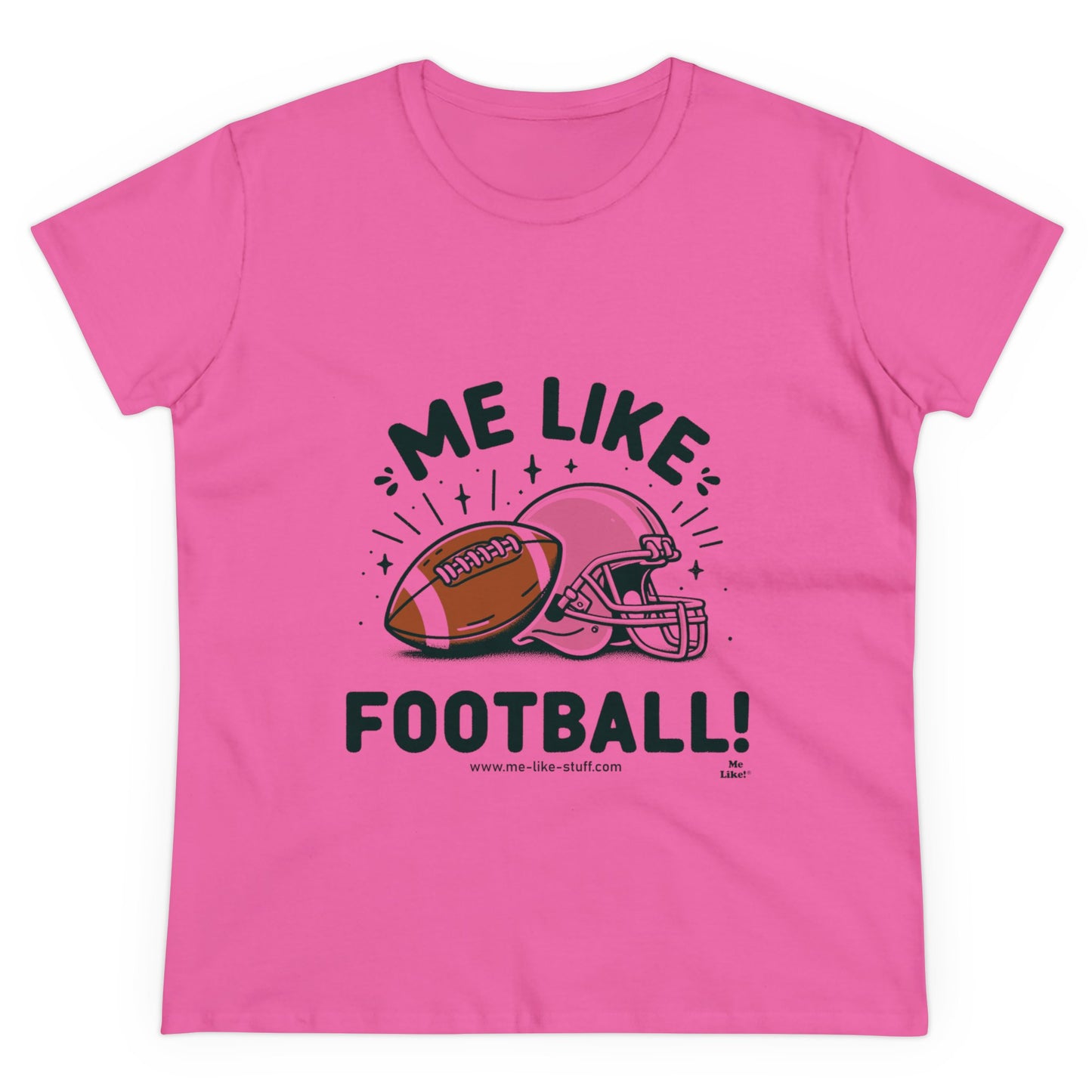 Me Like Football! - Women's Heavy Cotton Tee - (Football #1)