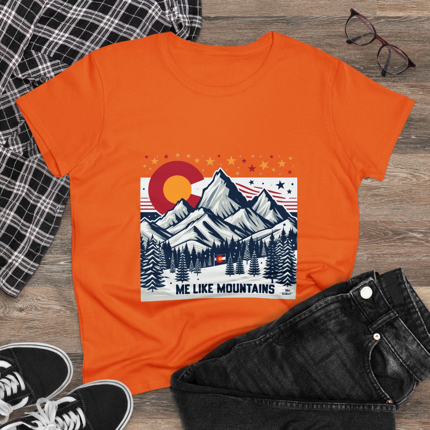 Me Like Mountains! - Women's Heavy Cotton Tee - (Mountains #6)