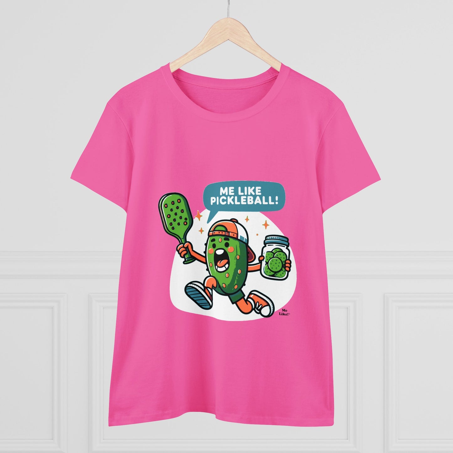 Me Like Pickleball! - Women's Heavy Cotton Tee - (Pickleball #2)