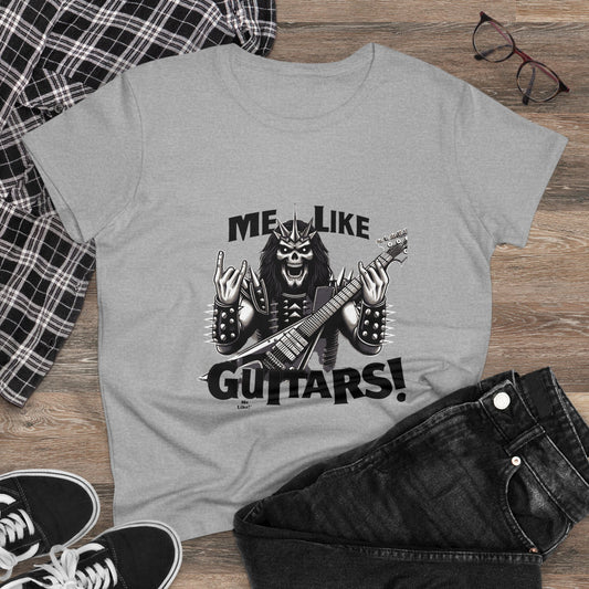 Me Like Guitars! - Women's Cotton Tee - Heavy Metal #1