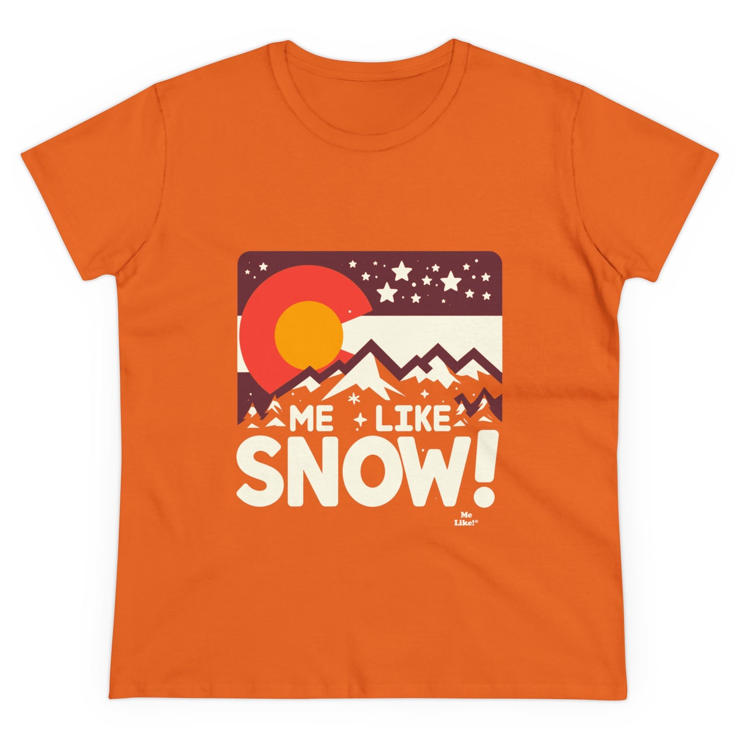 Me Like Snow! - Women's Heavy Cotton Tee - (Snow Colorado #1)