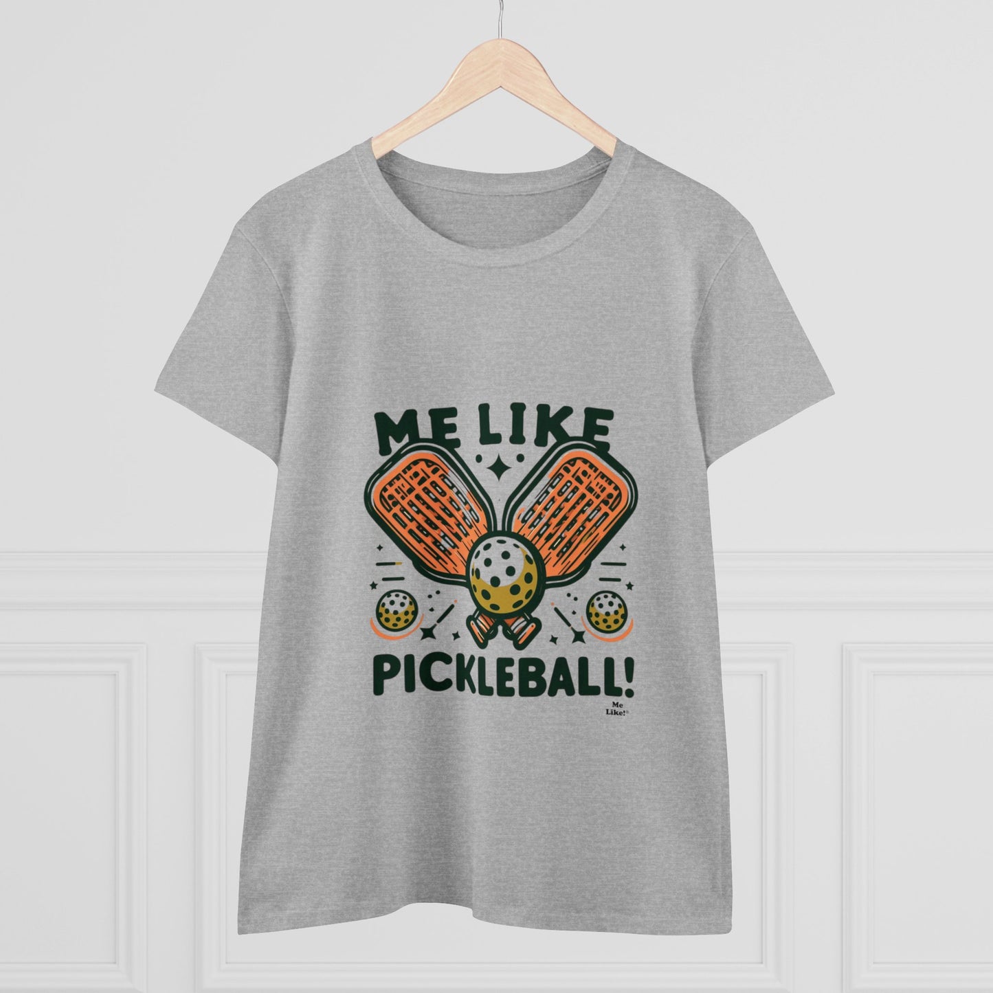 Me Like Pickleball! - Women's Heavy Cotton Tee - (Pickleball #1)