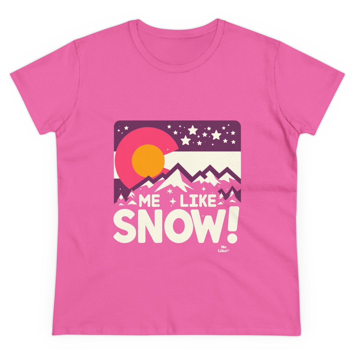 Me Like Snow! - Women's Heavy Cotton Tee - (Snow Colorado #1)