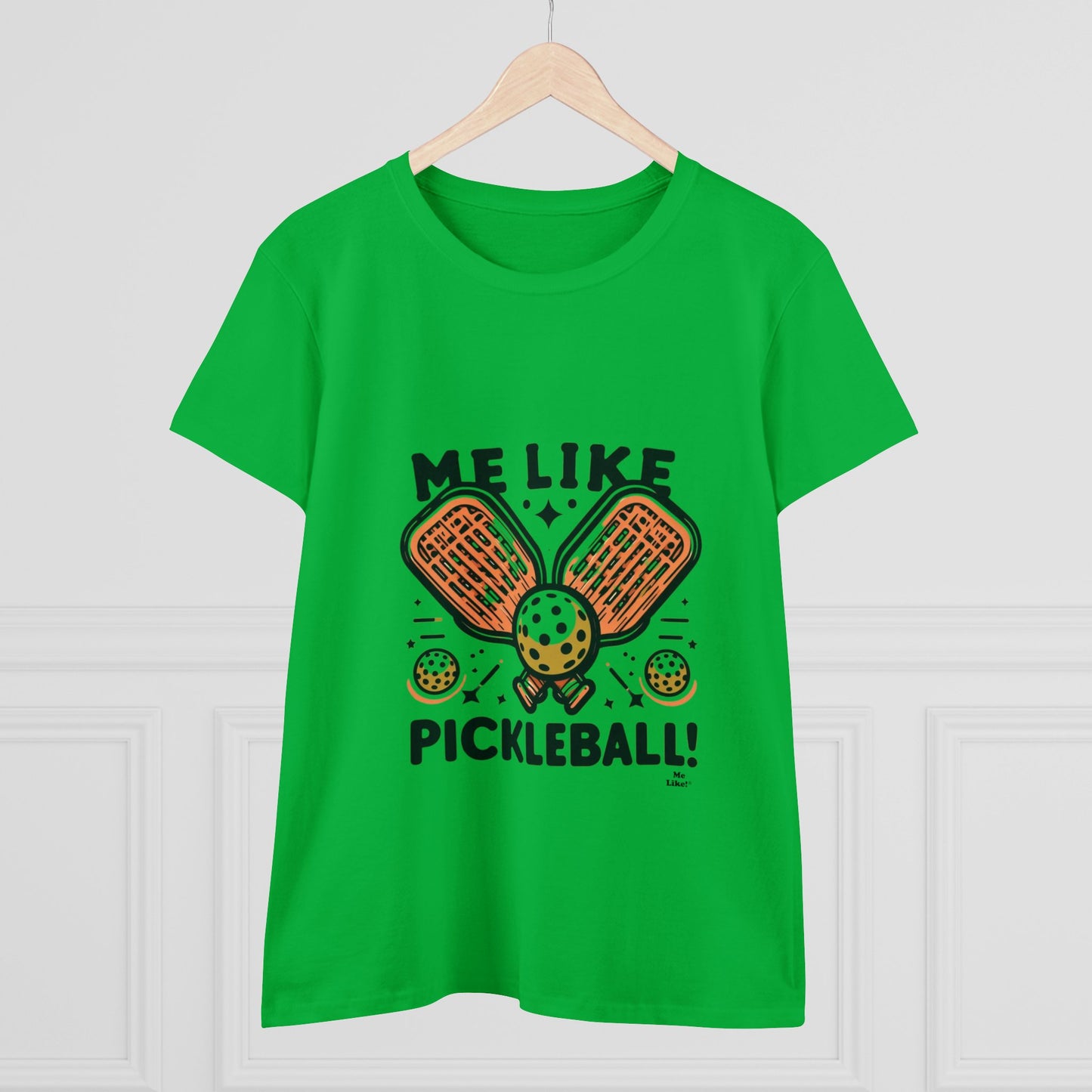 Me Like Pickleball! - Women's Heavy Cotton Tee - (Pickleball #1)