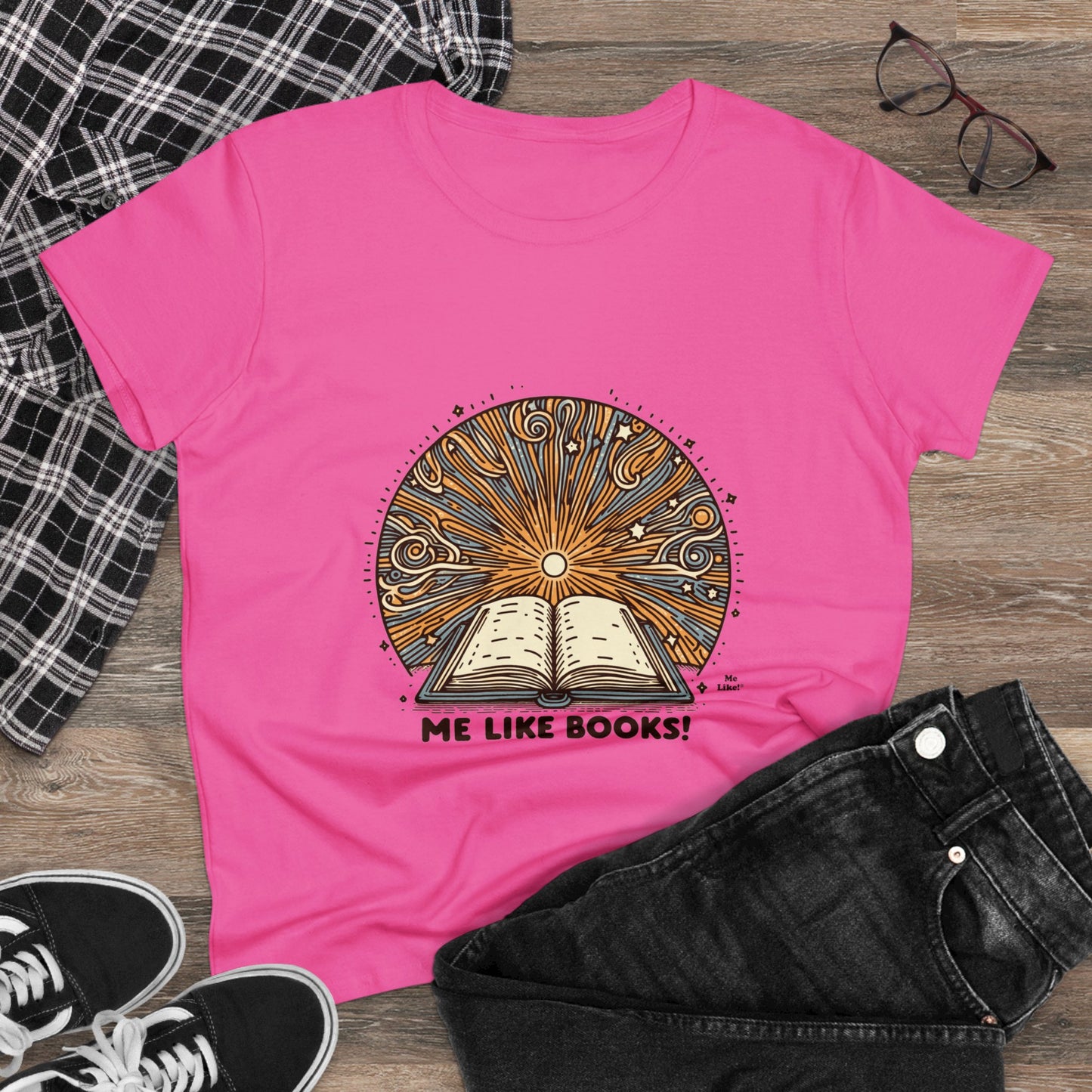 Me Like Books! - Women's Heavy Cotton Tee - (Books #2)