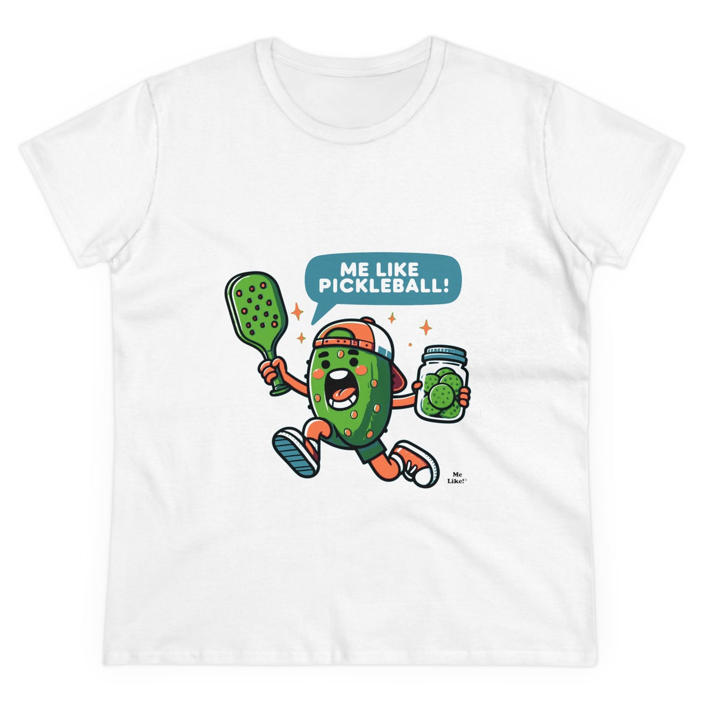 Me Like Pickleball! - Women's Heavy Cotton Tee - (Pickleball #2)