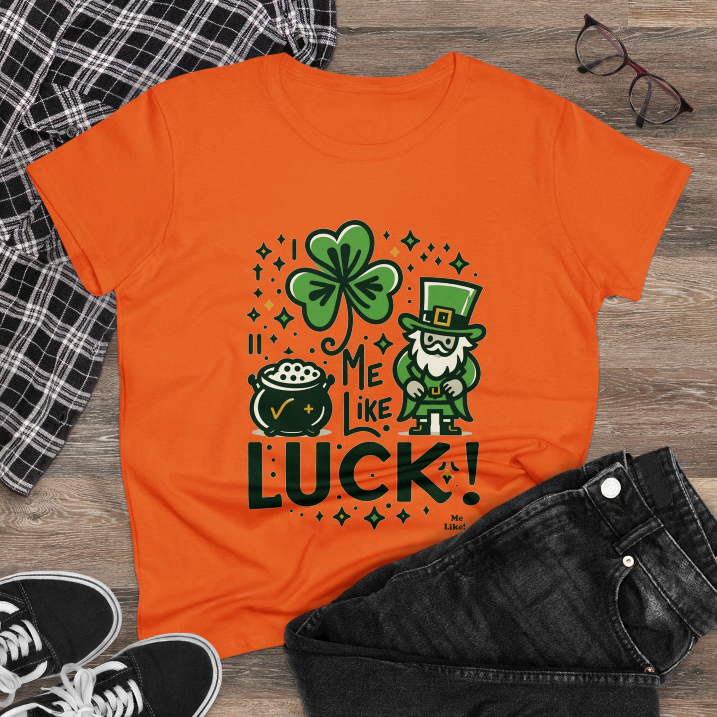 Me Like Luck! - Women's Heavy Cotton Tee - (St. Patrick's Day #4)