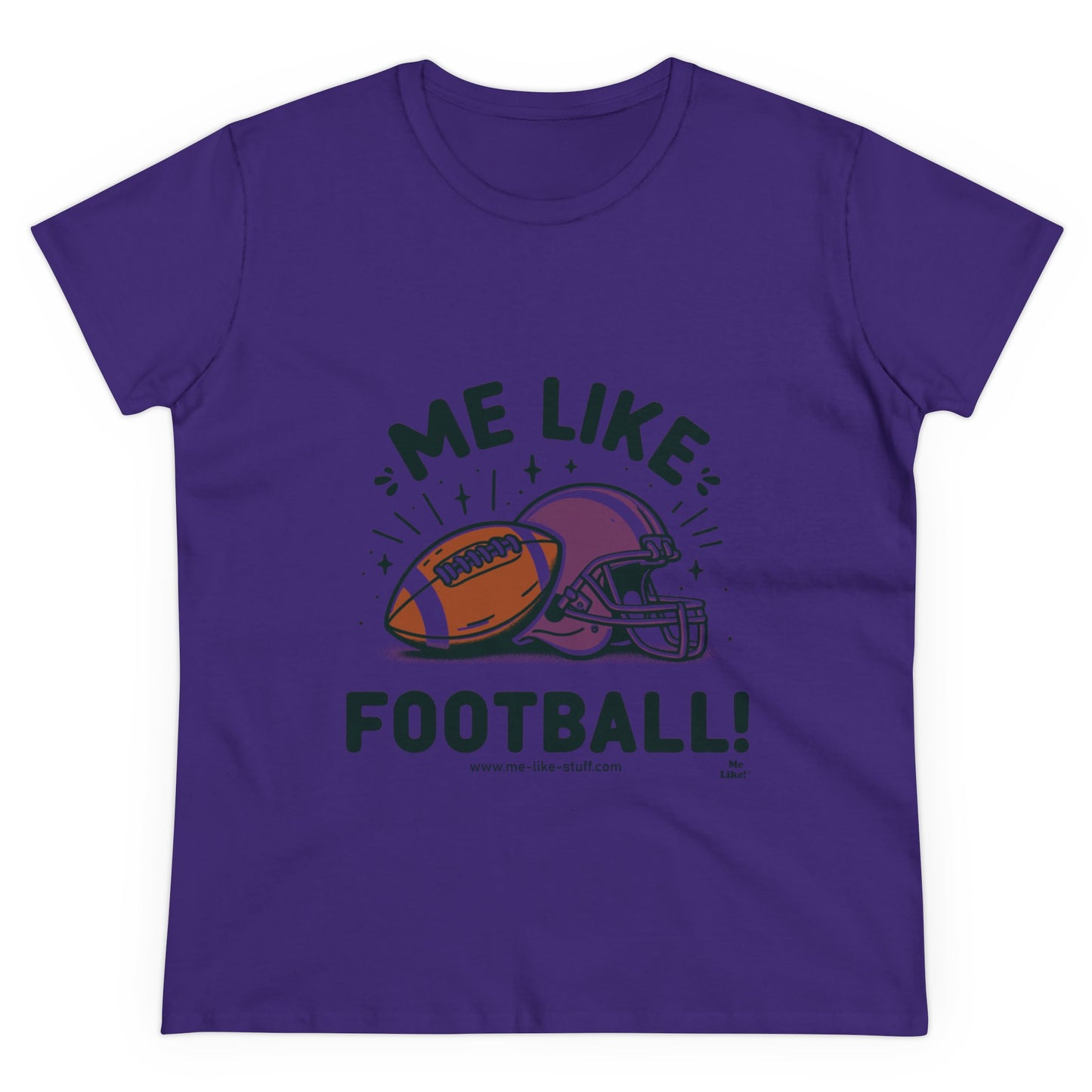 Me Like Football! - Women's Heavy Cotton Tee - (Football #1)