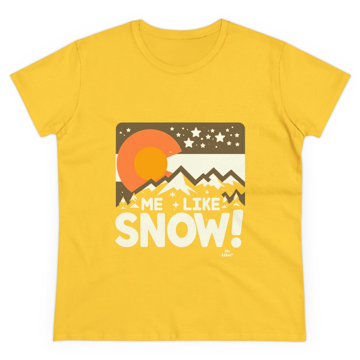 Me Like Snow! - Women's Heavy Cotton Tee - (Snow Colorado #1)