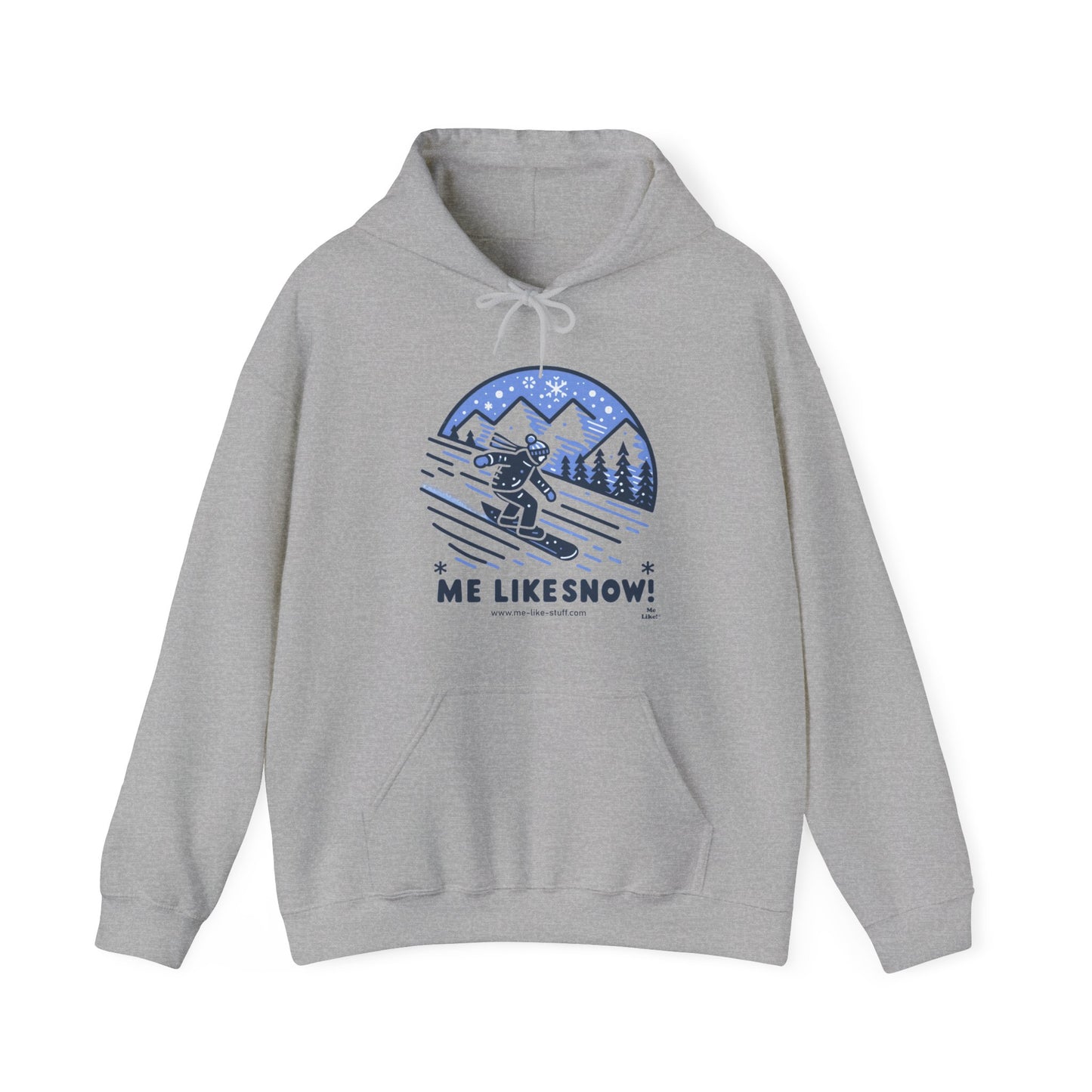 Unisex Heavy Blend™ Hooded Sweatshirt - Me Like Snow! (Snowboard #2)