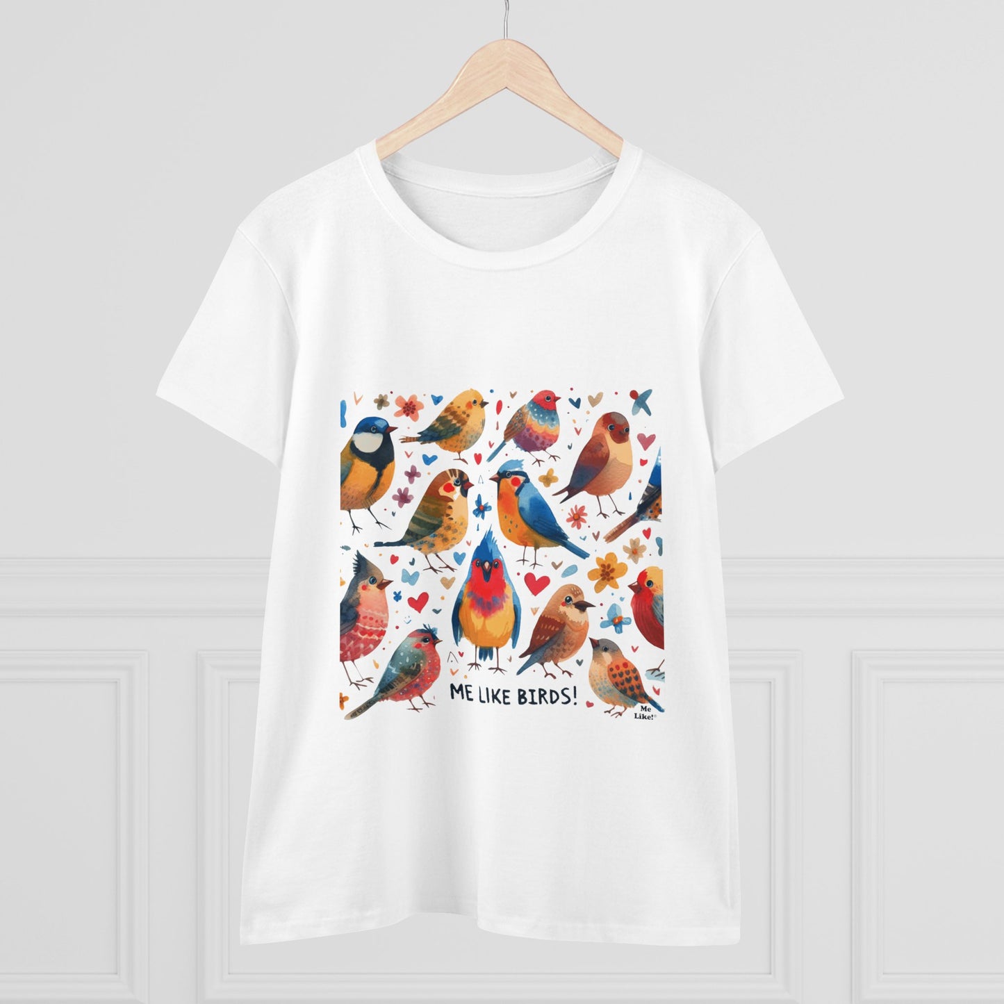 Me Like Birds! - Women's Heavy Cotton Tee - (Birds #1)