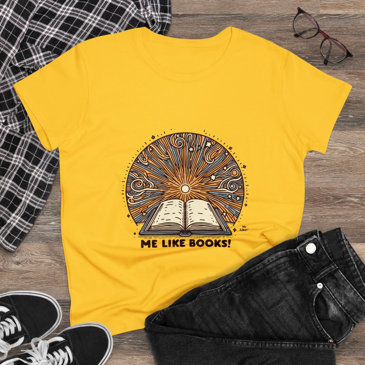 Me Like Books! - Women's Heavy Cotton Tee - (Books #2)