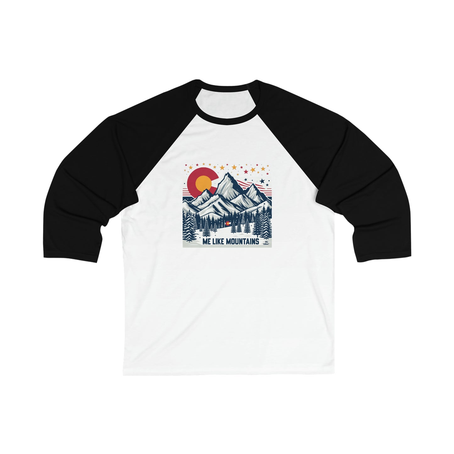 Me Like Mountains! - Unisex 3\4 Sleeve Baseball Tee - (Mountains #6)