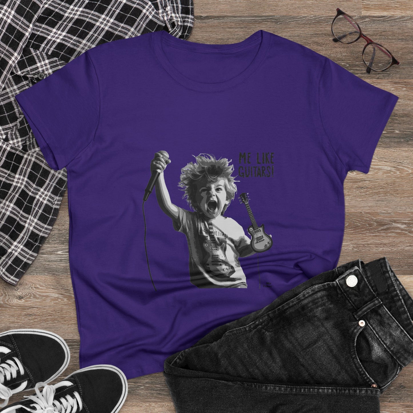 Me Like Guitars! - Women's Cotton Tee - Punk #2