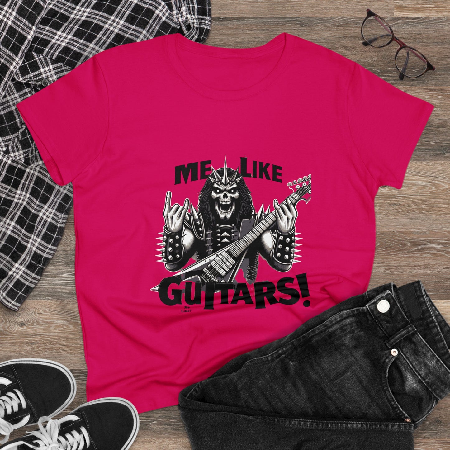 Me Like Guitars! - Women's Cotton Tee - Heavy Metal #1