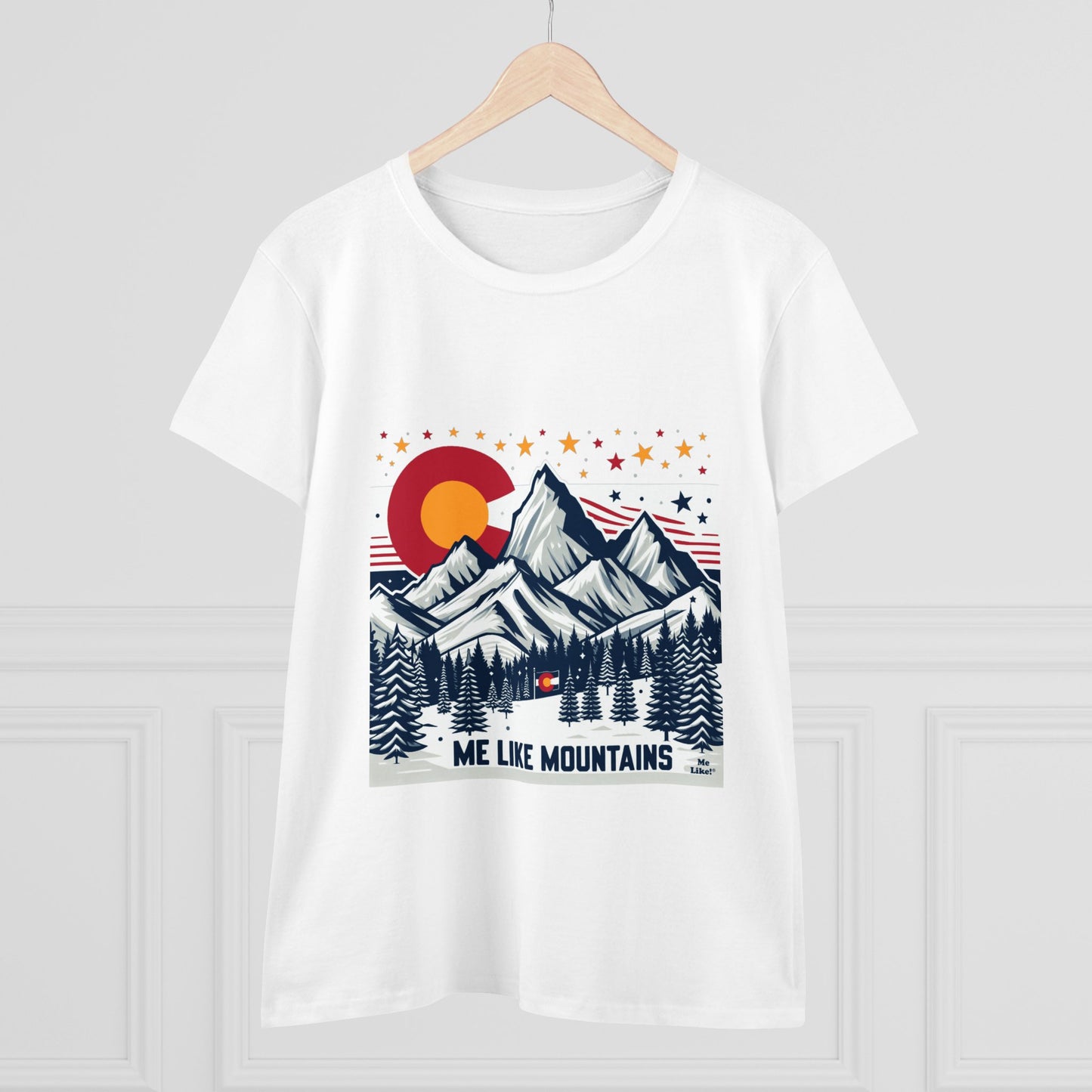 Me Like Mountains! - Women's Heavy Cotton Tee - (Mountains #6)