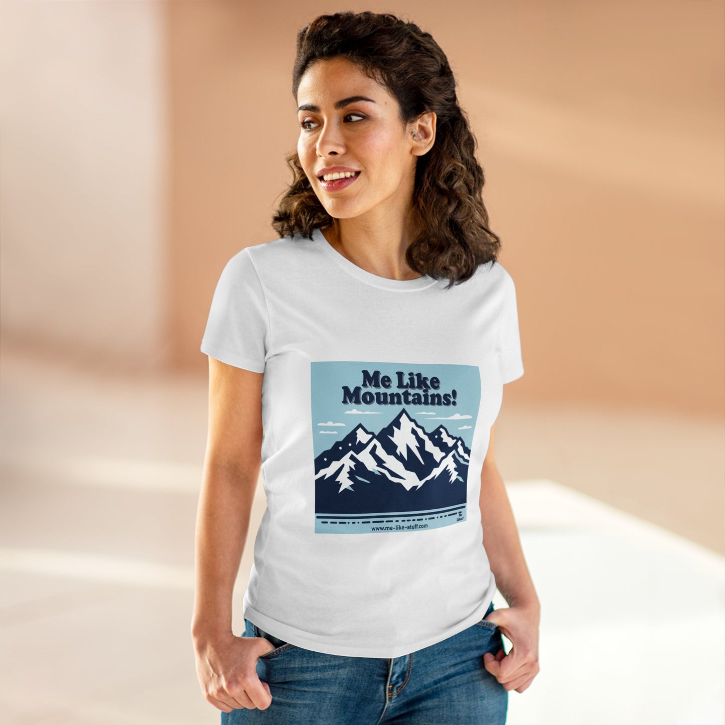 Women's Heavy Cotton Tee - Me Like Mountains! (#2)