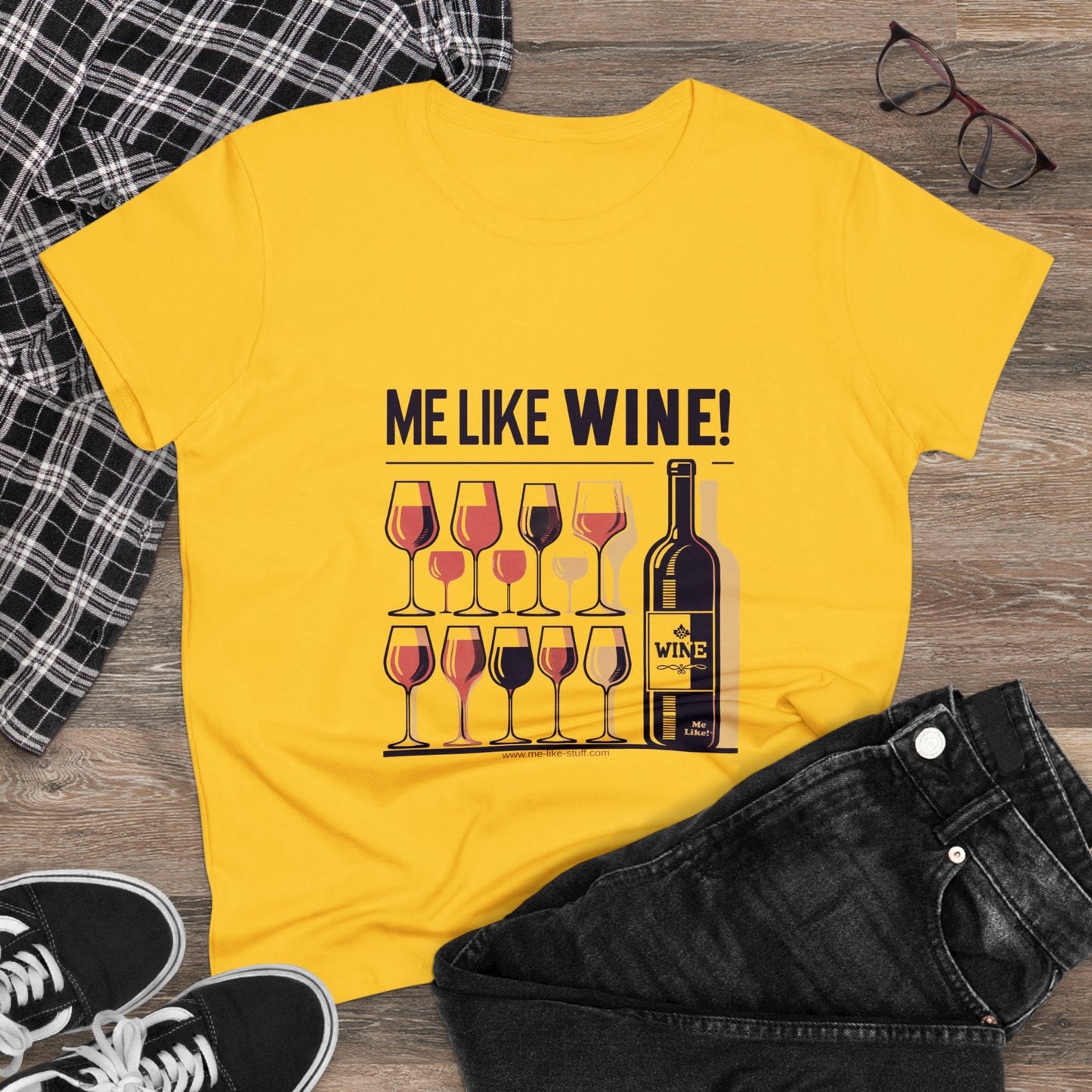 Women's Heavy Cotton Tee - Me Like Wine! (#2)