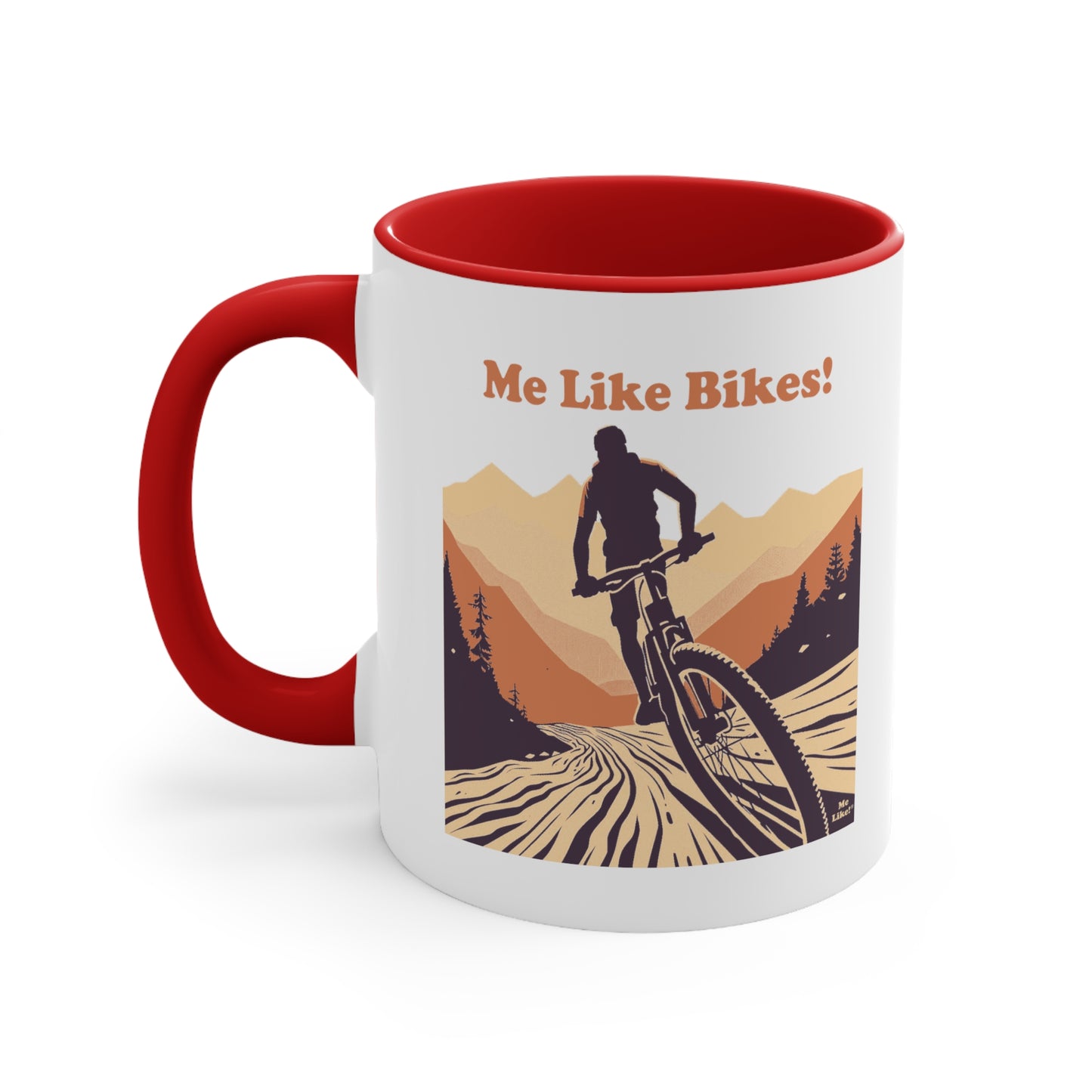 Accent Coffee Mug, 11oz - Me Like Bikes! (Mountain Bike #2)
