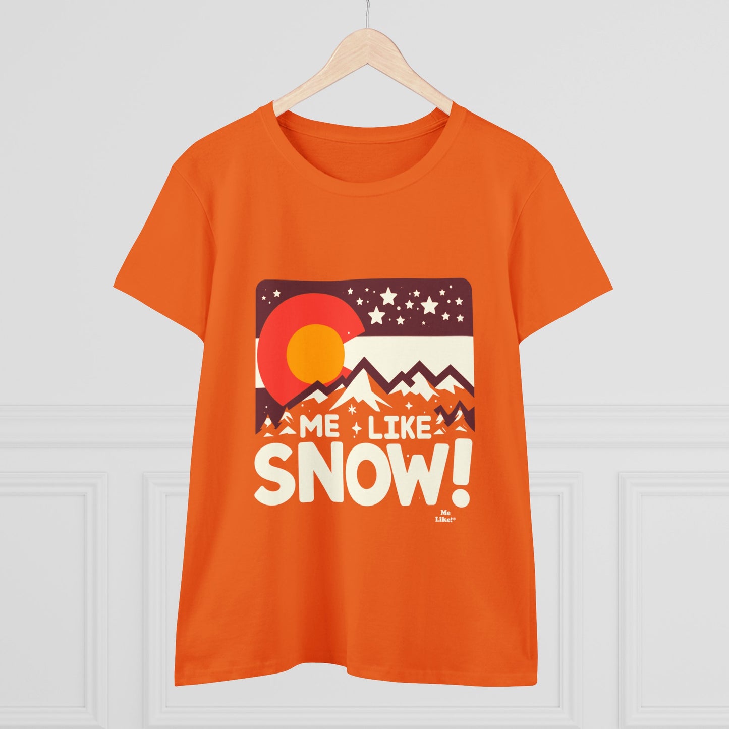 Me Like Snow! - Women's Heavy Cotton Tee - (Snow Colorado #1)